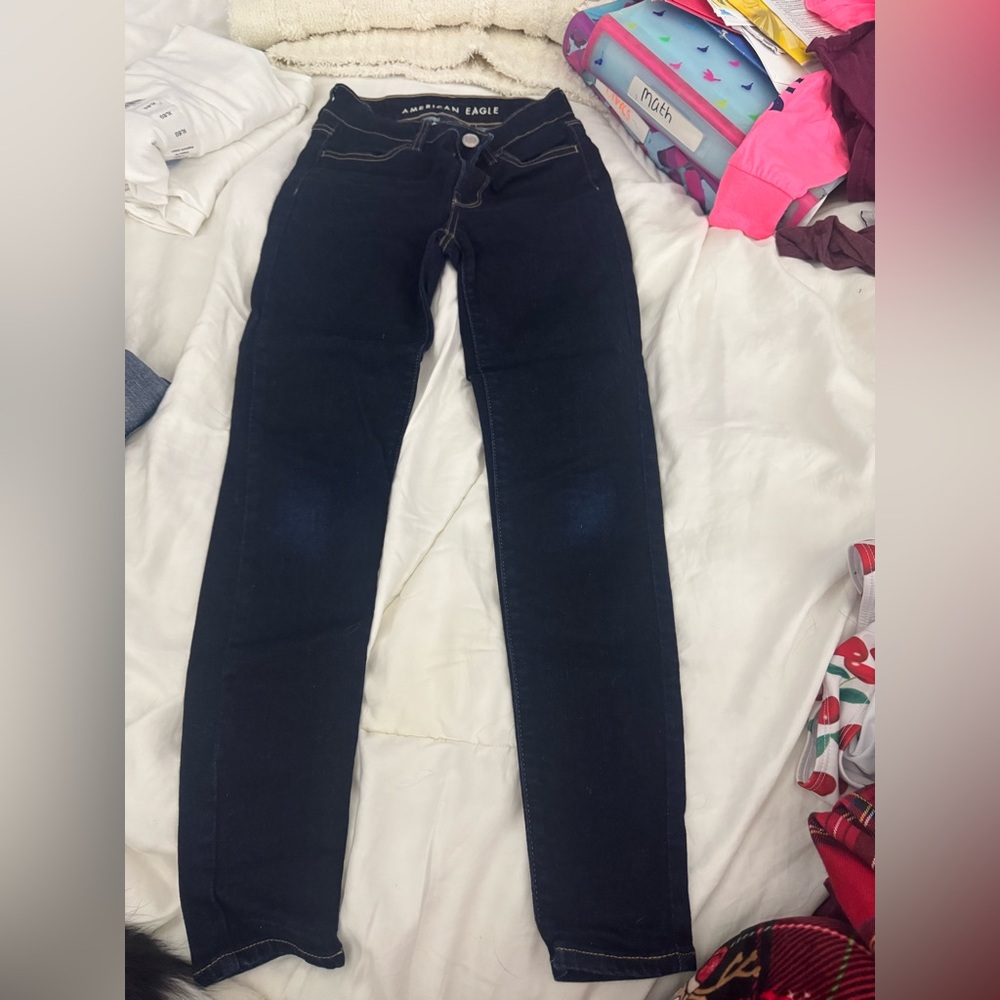American Eagle Outfitters Women's Dark Blue Skinny Jeans